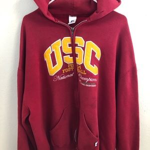 Vintage USC championship open zipper hoodie